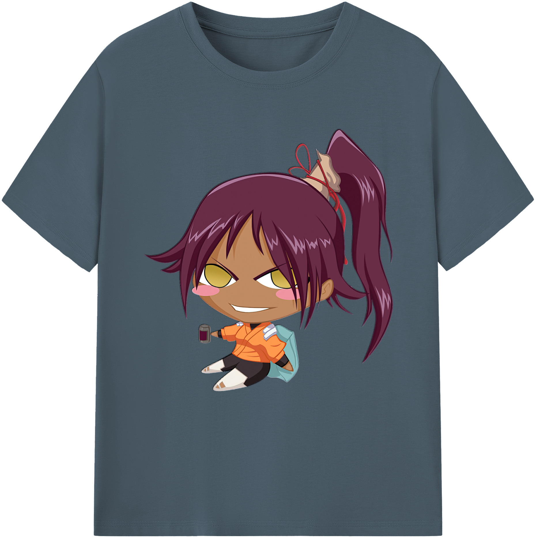 （画像用） ブリーチ 四楓院 夜一（しほういん よるいち） BLEACH Shihouin Yoruichi 綿100％半袖Tシャツ（フロントプリント）
